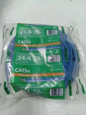 Southwire CAT 5E Plenum Data Cable 24/4 Gauge 250ft Type CMP-Blue