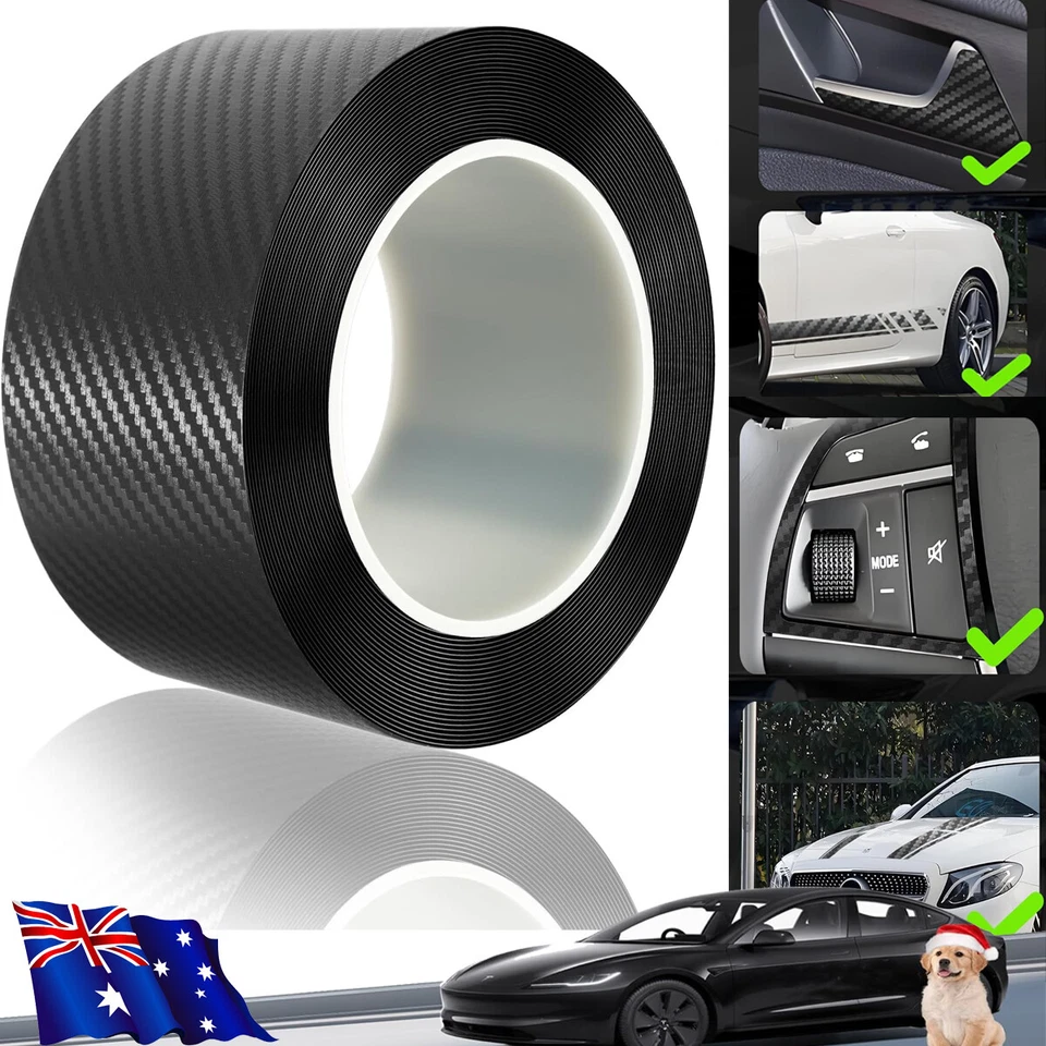 For Porsche Carbon Fiber Vinyl Car Door Sill Scuff Cover Plate Sticker Trims - image 3 of 4