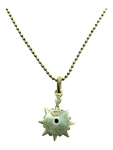 Collar Starburst de Colección Esterlina ~ Cadena Bola y Colgante Granate Estrella de Sabiduría - Imagen 4 de 7