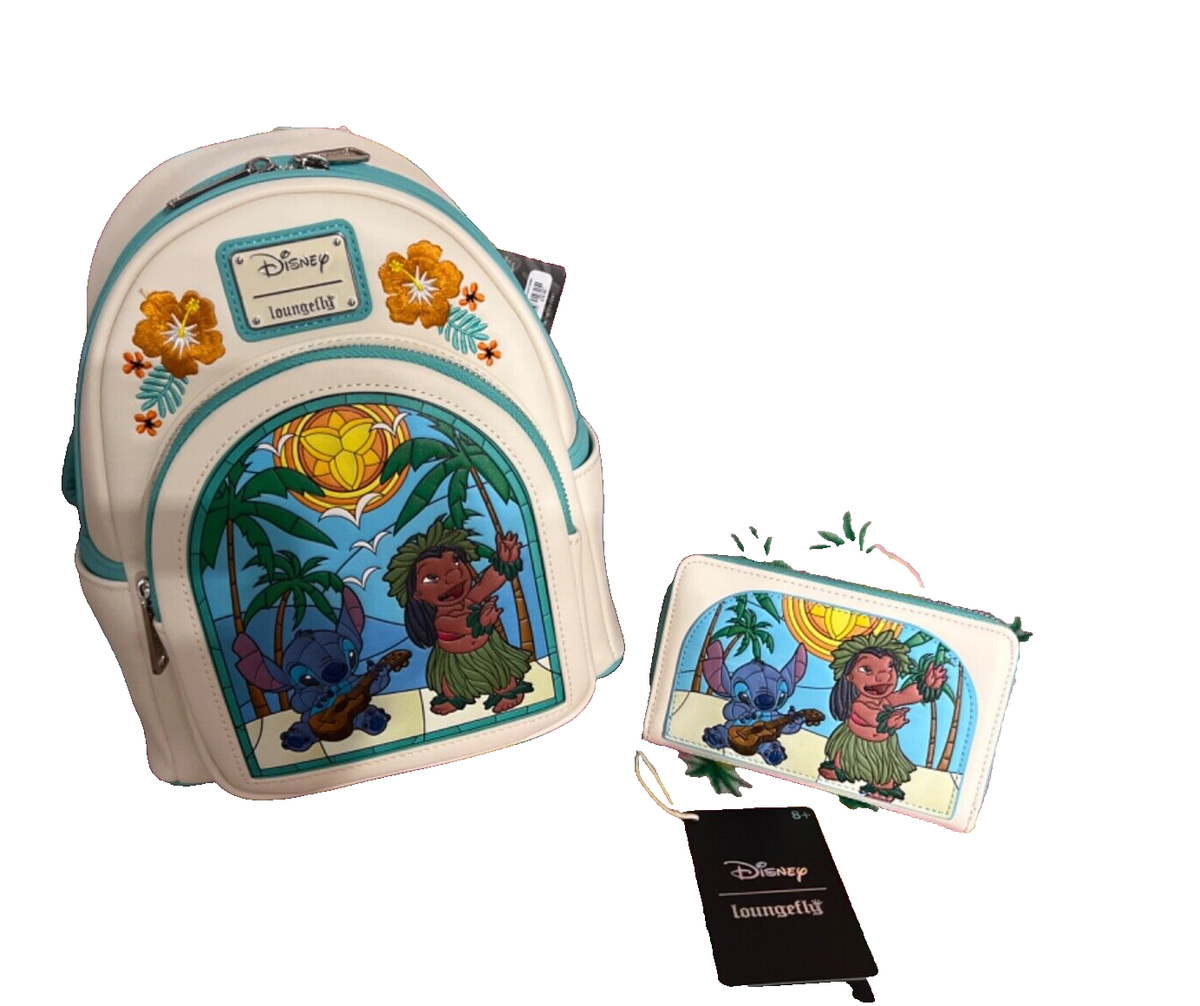 Loungefly Disney Lilo & Stitch Stained Glass Portrait Mini Backpack Set LOUNGEFLY Disney Lilo & Stitch Stained Glass Portrait Mini  main image 2