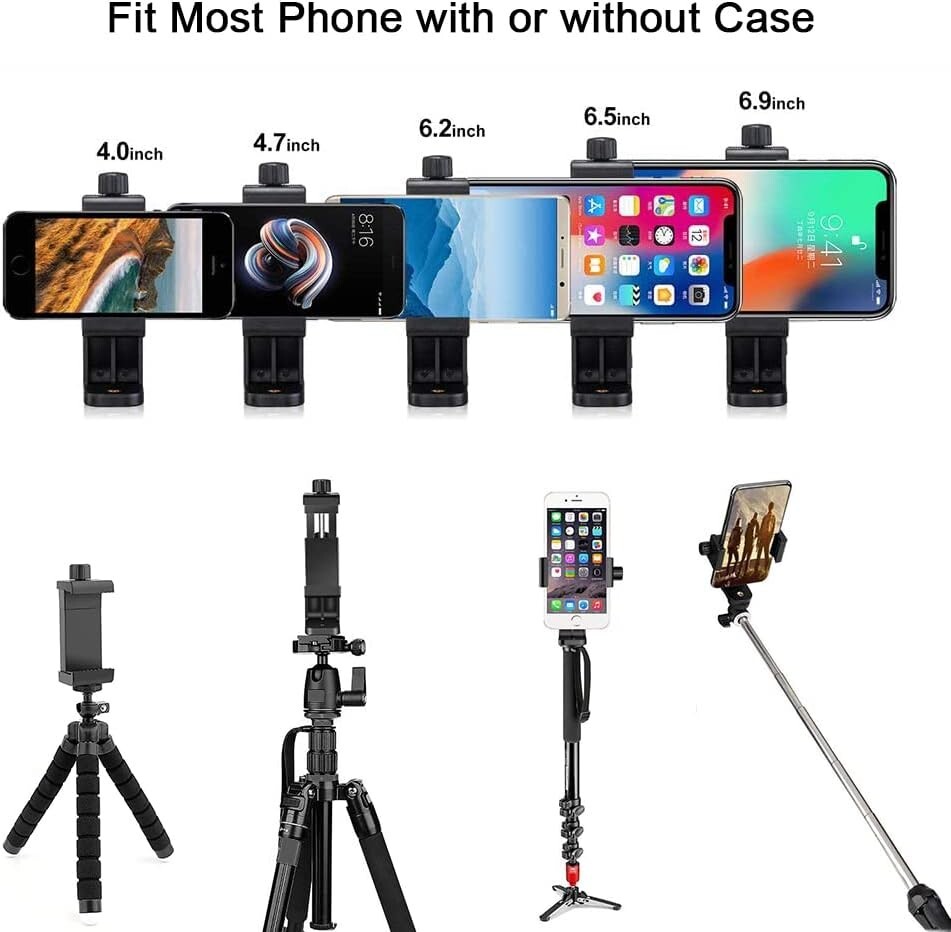 Universal Smartphone Tripod Stand Holder Cell Phone Clip Mount Adapter