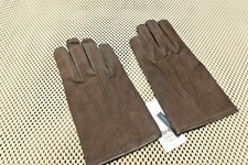  128 Coach Men's 100 Cashmere Lined Leather Nubuck Gloves Size Small MAHOGANY