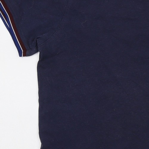 Racing Green Mens Blue Cotton T-Shirt Size L Crew Neck - Vintage - Picture 10 of 10