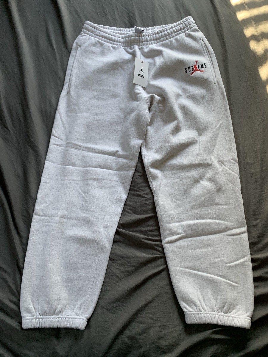 Supreme X Air Jordan Nike Sweatpants Ash Gray FW24 Men's Size S