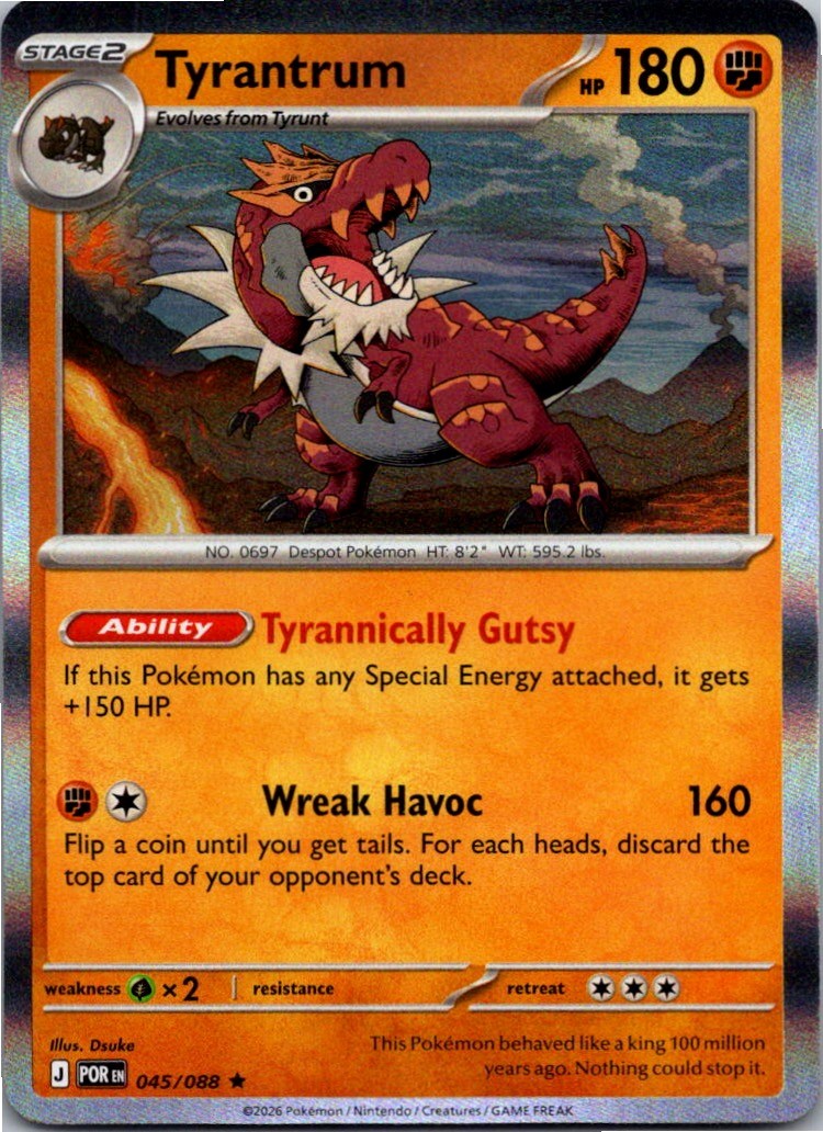 Tyrantrum 045/088 Holo Rare Perfect Order Pokemon Near Mint