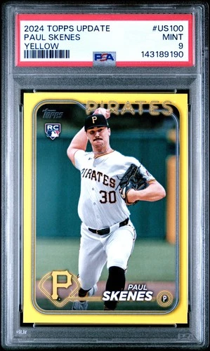 143189190 Paul Skenes 2024 Topps Update #US100 Yellow Rookie RC PSA 9