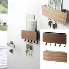 Wall Mounted Key Holder Hooks Keyrings Organiser with Shelf Letter Mail Hanger