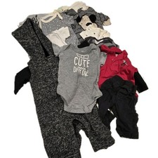Boys Baby Clothes Lot Of 13 pieces Size 0-3 Months sleepers, swaddle, jumper