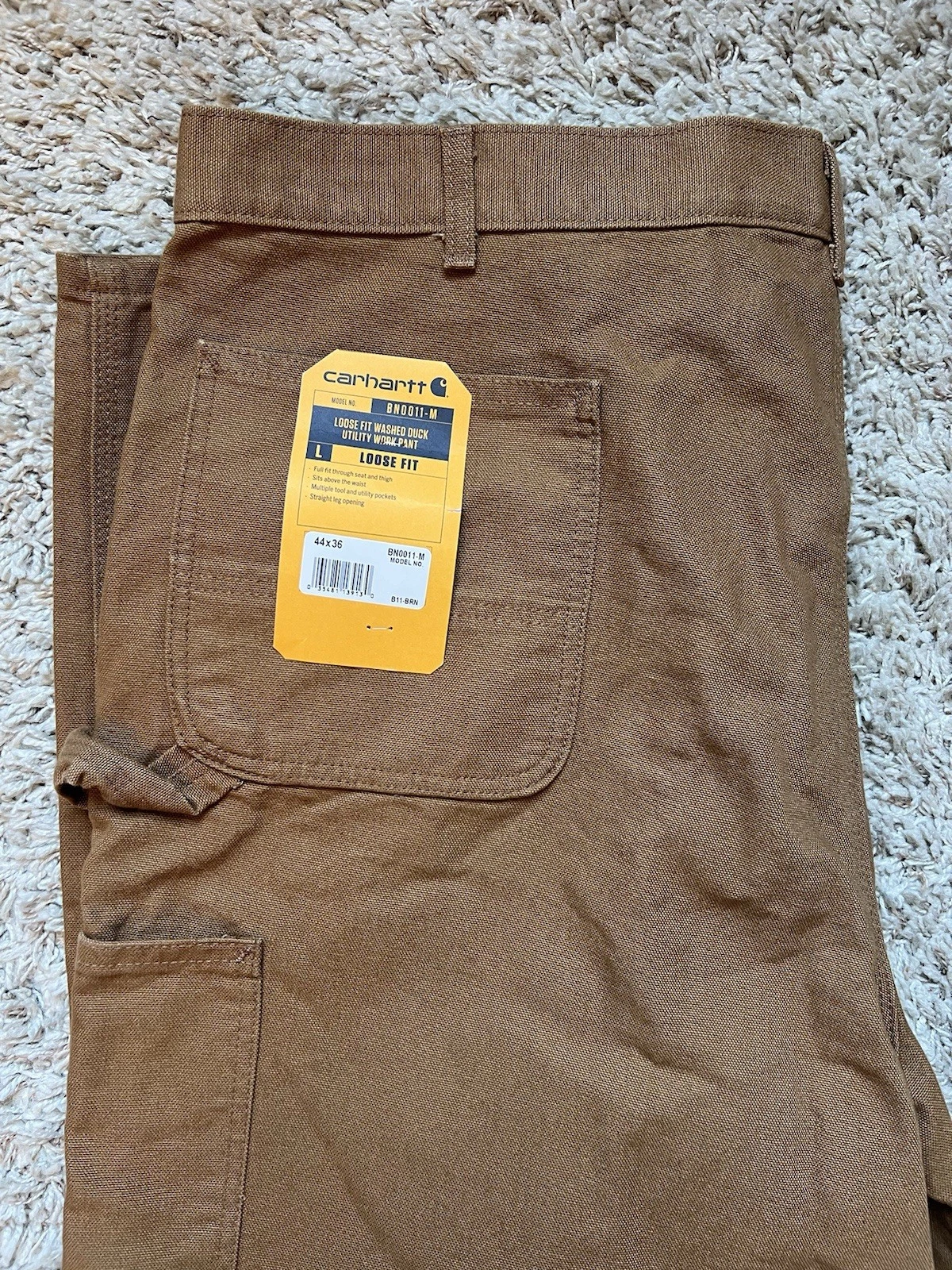 Carhartt Men’s Loose Fit Washed Duck Utility Work Pants Size 44x36 NWT