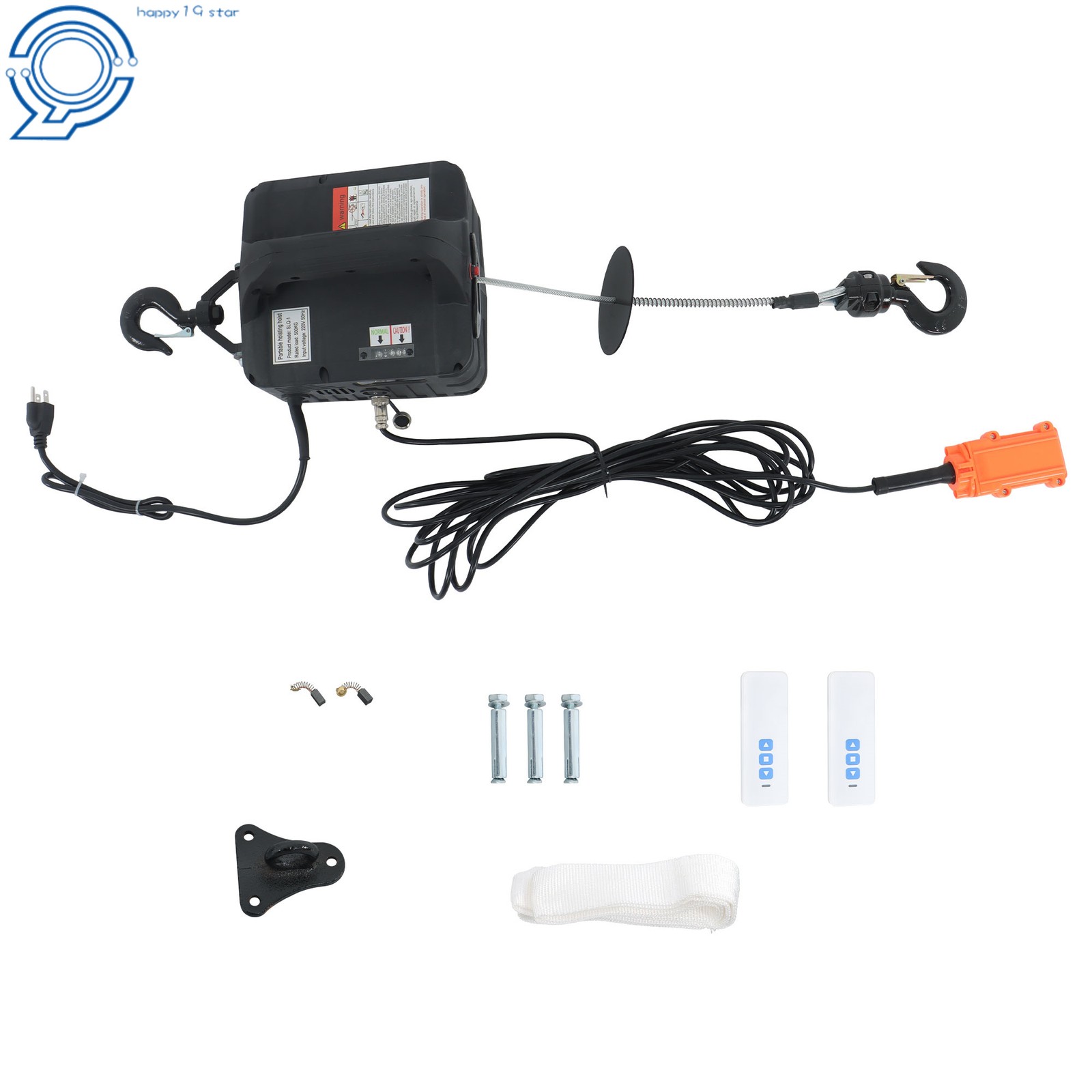 3-in-1 1100Lbs Electric Hoist Winch Crane Wired and Wireless Remote Control