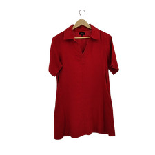 Quince Women Red Basic Sleeved Dress S