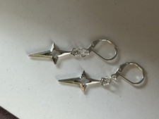 Stainless Star Huggies Sterling Dangling Earrings Handmade
