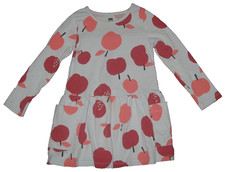 Little Girl's TEA COLLECTION Long Sleeve Blue Apple A Day Pocket Knit Dress 3