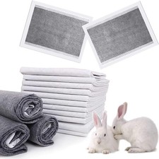100-Pack Black Carbon Rabbit Pee Pads, 17.7"x12.9" Quick-Dry