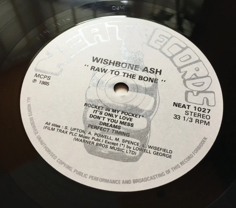 WISHBONE ASH RAW TO THE BONE LP 1985 UK NEAT 1027 1st A1B1 VG SLEEVE VG+ VINYL - Image 3 of 4