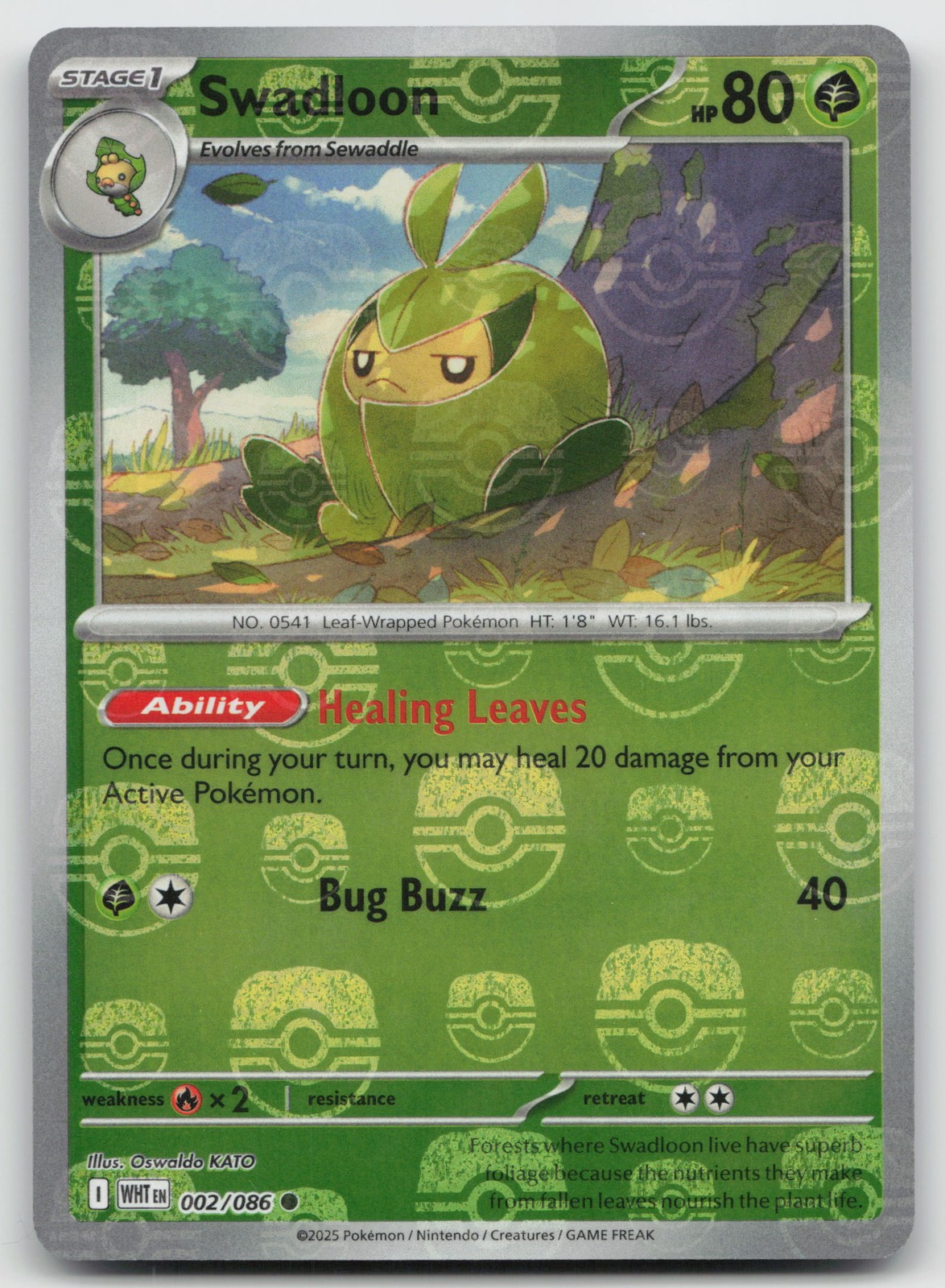 Swadloon (Master Ball Pattern) Common SV: White Flare 002/086 NM