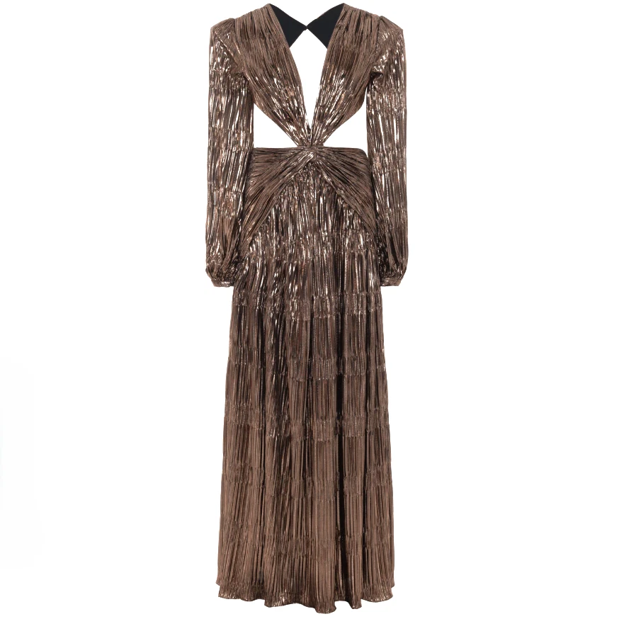 Long Sleeve Dresses Gold Maxi Dresses for sale | eBay
