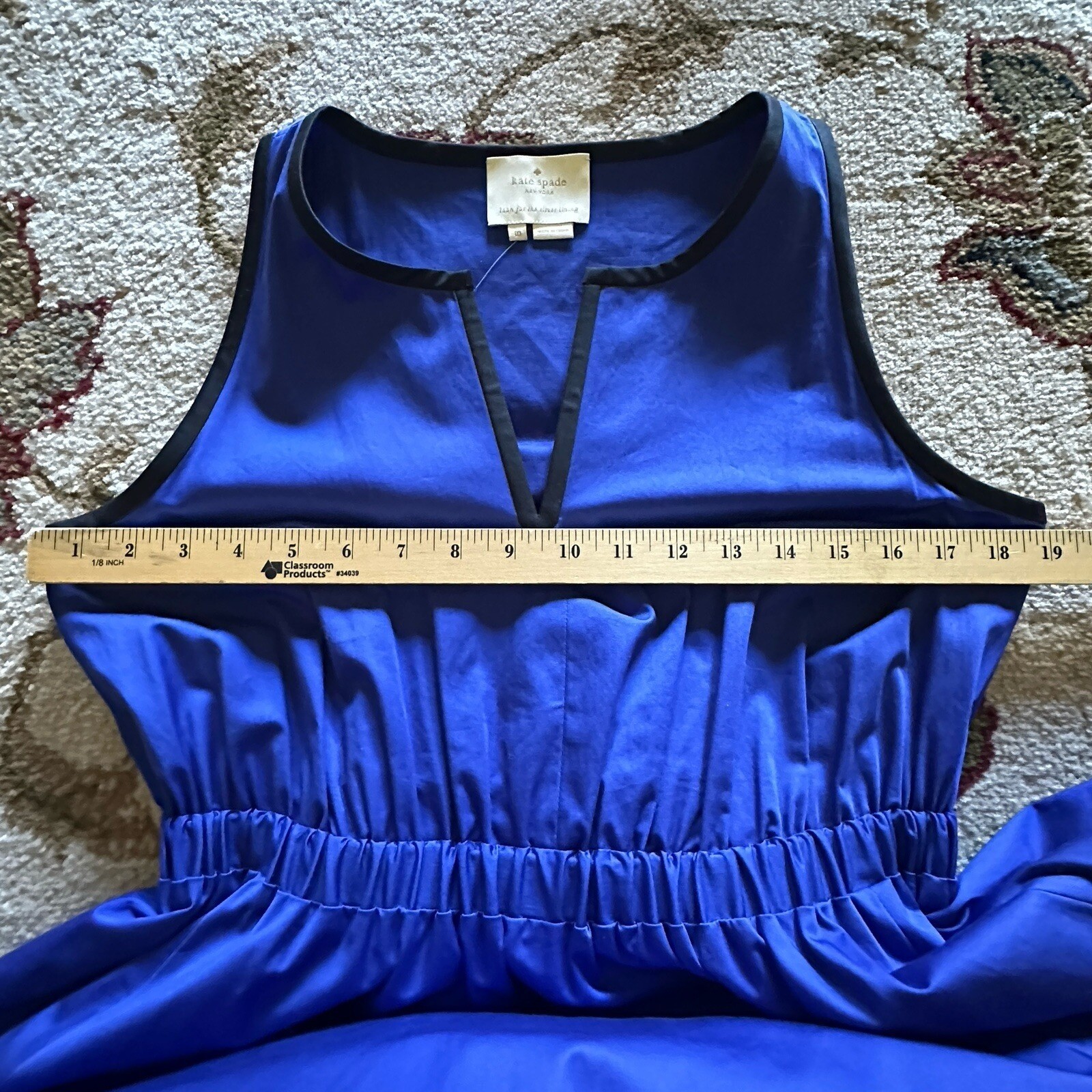 Kate Spade Dress Women's Size 10 Fit And Flare Blue Color Block Sleeveless New thumbnail 9