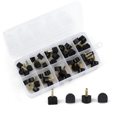 High Heel Tips kit, Black Taps Caps Repair, U-Shape Dowels 20 Pairs Nail Pin