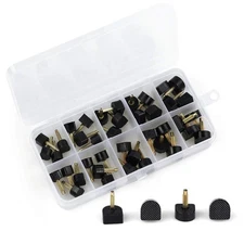 High Heel Tips kit, Black Taps Caps Repair, U-Shape Dowels 20 Pairs Nail Pin