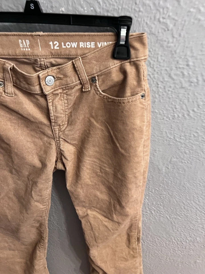 Gap Pants Teen Girls 12 Beige Corduroy Low Rise Vintage Bootcut - Image 4 of 4