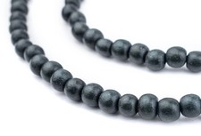 Charcoal Natural Wood Beads 6mm Black Round 16 Inch Strand