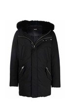 BRAND NEW! Mackage Mens Edward Black Fur-Trim...