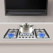 Vier Leistungsstufen 5-flammen-gasherd Mit 2000 Pa,86*51*9 Cm Edelstahl-gasherd