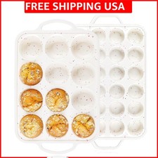 2Pack Silicone Muffin Pan for Baking with Metal Reinforced Frame, Regular 12 ...