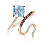 LeVian 14K Rose Gold Cocktail Ring with 1.31 ct. Aquamarine & Diamond - Size 5 — photo 1