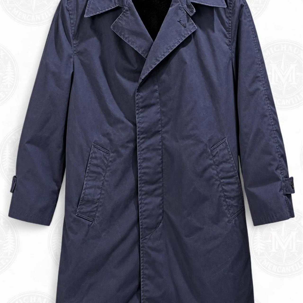 Vintage 1980's U.S. Air Force all-weather military overcoat Navy - product detail image 1