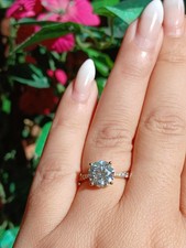 Bague de fiançailles / solitaire Or jaune 18k Diamant 2,54cts + pavage 0,33ct