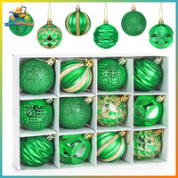 Weihnachtskugeln 12 StüCk 6Cm GrüN GläNzend Weihnachtsbaum Deko