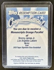 2025 Topps Signature Bronny James Jr. Base (RAW)