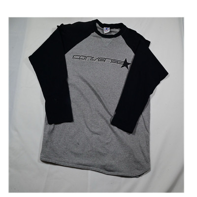 Converse All Star Men s XL Gray Black Colorblock Raglan Long Sleeve Tee