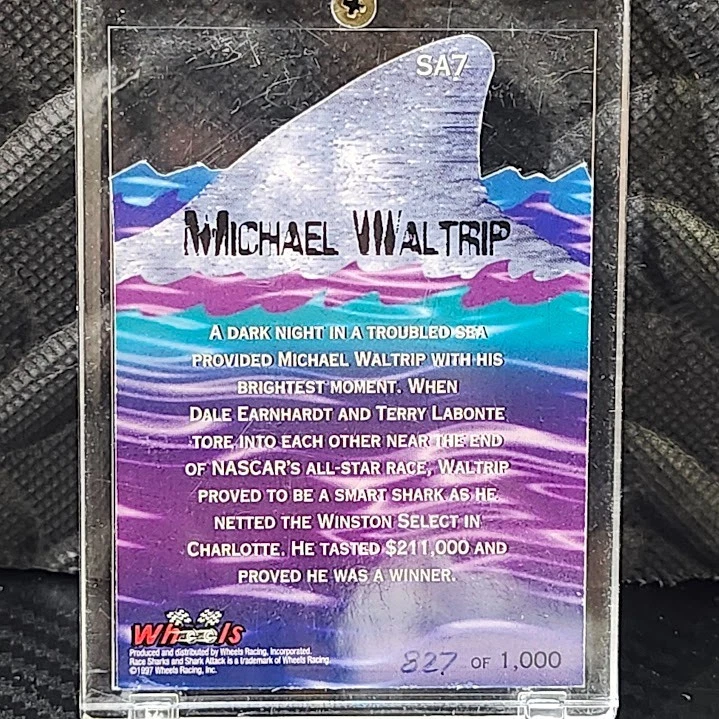 1997 Wheels Shark Attack Michael Waltrip #SA7 827/1000 - Image 2 of 2