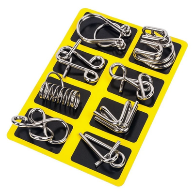 Joyeee 8 Pièces Casse-tête En Métal Brain Teaser Puzzle 3D Casse Je De Patience Ensemble 3 Parfait Jouet Educatif Classi Amz B