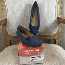 Easy Spirit Dayana Woven Ballet flats 9M Blue denim Comfort Preppy Boho Casual