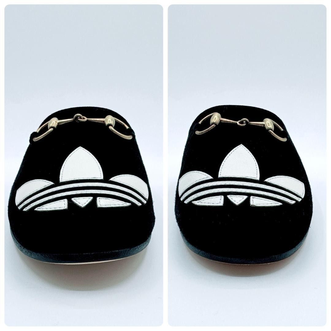 GUCCI Mules Sandals Frat Horsebit Adidas Suede Black EU35/US5 116136c thumbnail 15