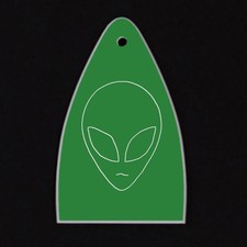 GUITAR TRUSS ROD COVER Engraved Etch Paul Reed Smith PRS USA - ALIEN HEAD GREEN
