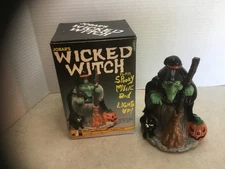 VTG  1988 Jobar Halloween Wicked Witch Plastic Blow Mold Lights Up/Music  in Box