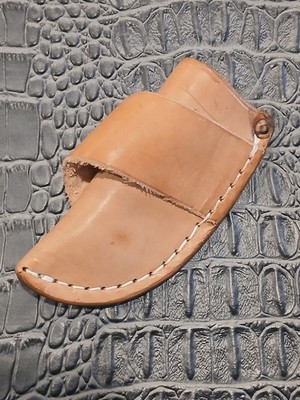 Light Brown Cross Draw Open Top Belt Loop Fix Blade Knife Leather Sheath