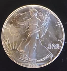 1991 American Eagle Toned Walking Liberty Bullion Vtg-0.999 Silver 1 Oz Coin 2y