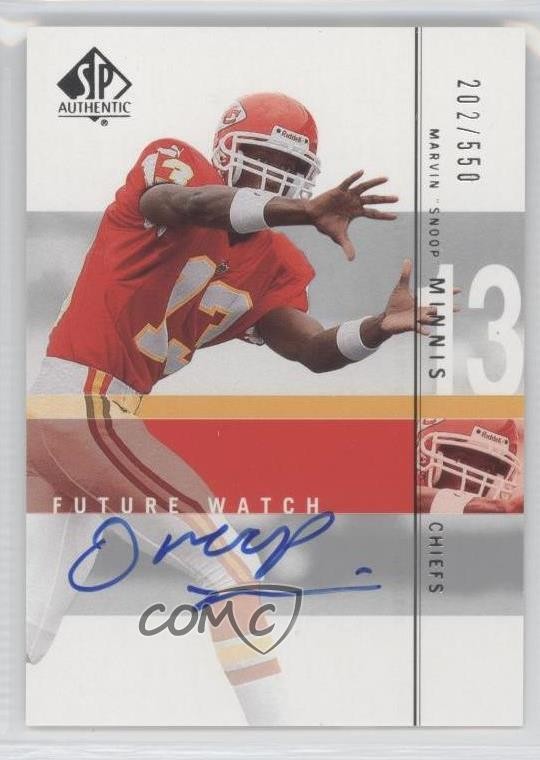 2001 SP Authentic Future Watch /550 Marvin Minnis Snoop #141 Rookie Auto RC 0v1