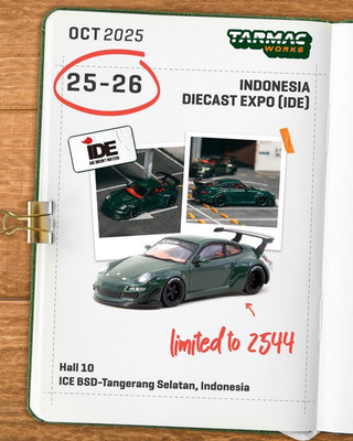 Tarmac Works x RWB Porsche 997 Tsubasa Green 2025 Indonesia Expo