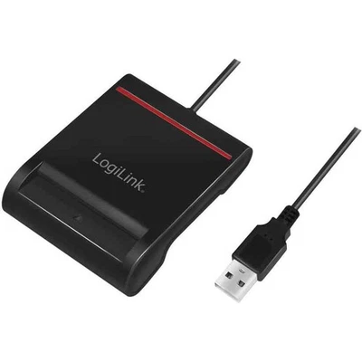 [CR0047] LogiLink Lecteur de cartes Smart ID USB 2.0, noir - Photo 1/3
