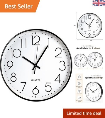 Schlanke 10'' leise nicht tickende Uhr - ideal für Küche, Schlafzimmer und Büro