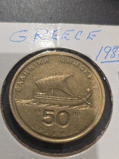 1988 🇬🇷 GREECE 50 Drachmes KM# 147 Piece Of History Free Shipping