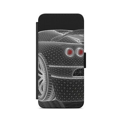Sport Car Line Grafik Kunst Flip Wallet Handyhülle für iPhone Modelle