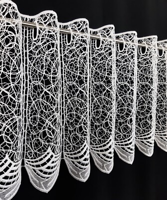 Scheibengardine Panneau Bistrogardine Macrame-Spitze Gardine weiß